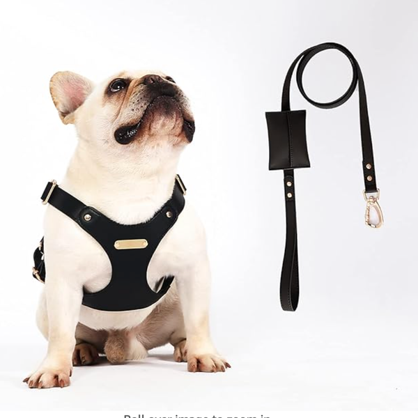 Stylish Adjustable Leather Pet Harness Vest - Stand Out on Every Stroll: Elegant Designs for the Trendy Pet!